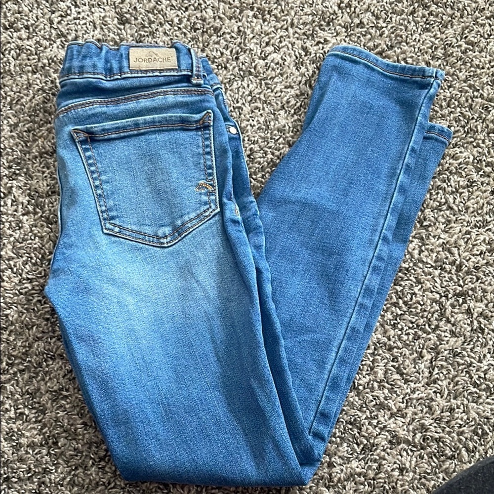 Jordache Kids Super Skinny Blue Distressed Jeans - Picture 7 of 8